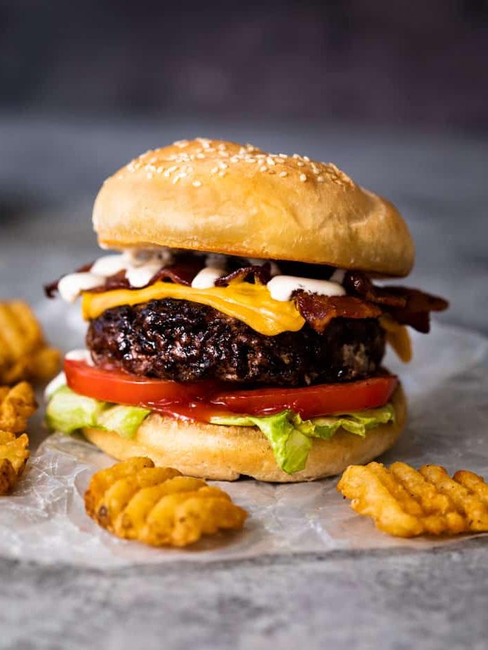 marinated ranch bacon cheeseburger