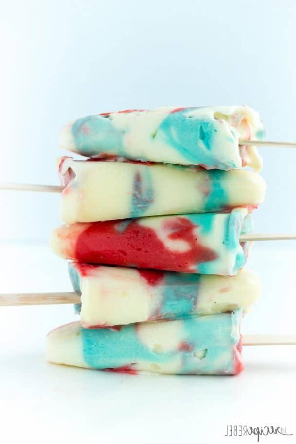 red white and blue pudding pops