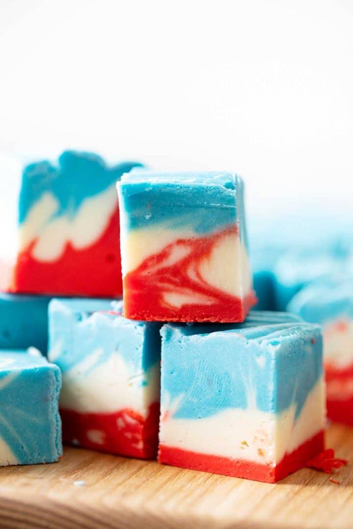 patriotic white chocolate fudge