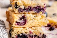Sweet Glazed Lemon Blueberry Blondies
