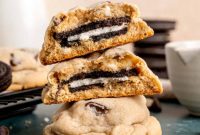 Jumbo Oreo Stuffed Chocolate Chip Cookies