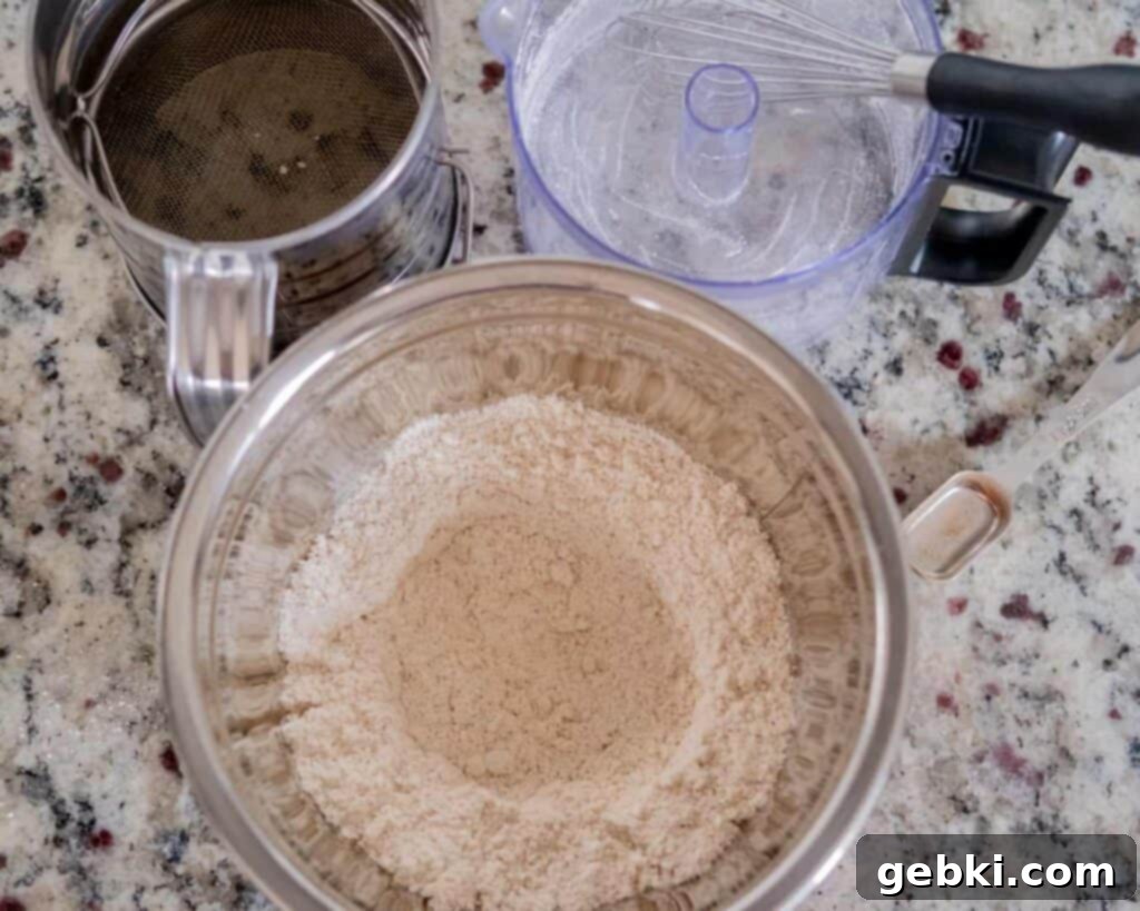 Sifted dry ingredients