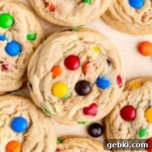 Soft M&M Sugar Cookies, showing their colorful exterior and delicious texture.