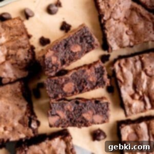 Effortless Fudgy Sourdough Discard Brownies 12 Top view of sourdough brownies, perfectly cut squares.