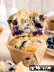 A plate of golden brown jumbo sourdough blueberry muffins, generously dusted with coarse sugar.