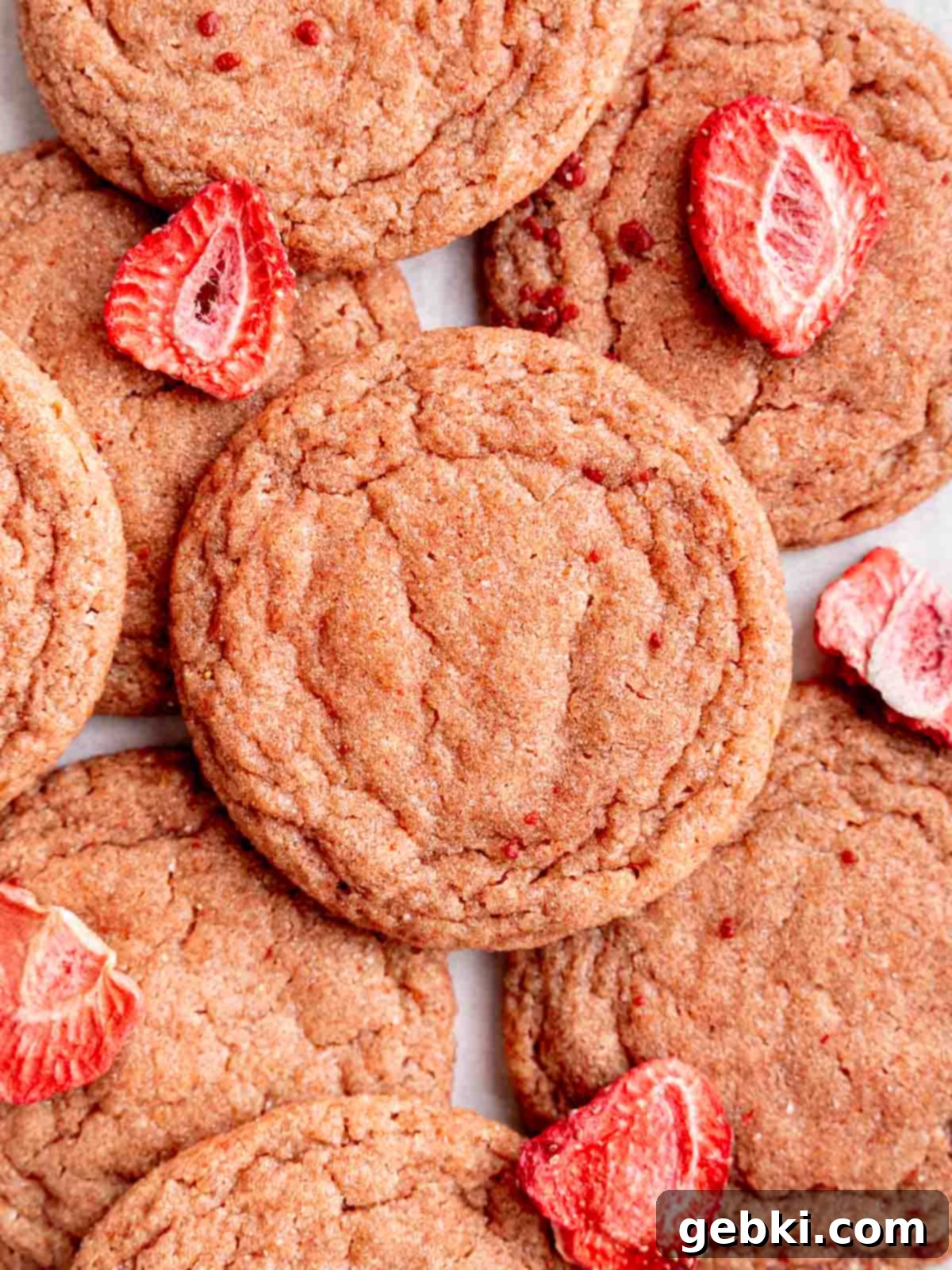 Effortlessly Soft Strawberry Sugar Cookies 2 Naturally dyed pink strawberry sugar cookies.