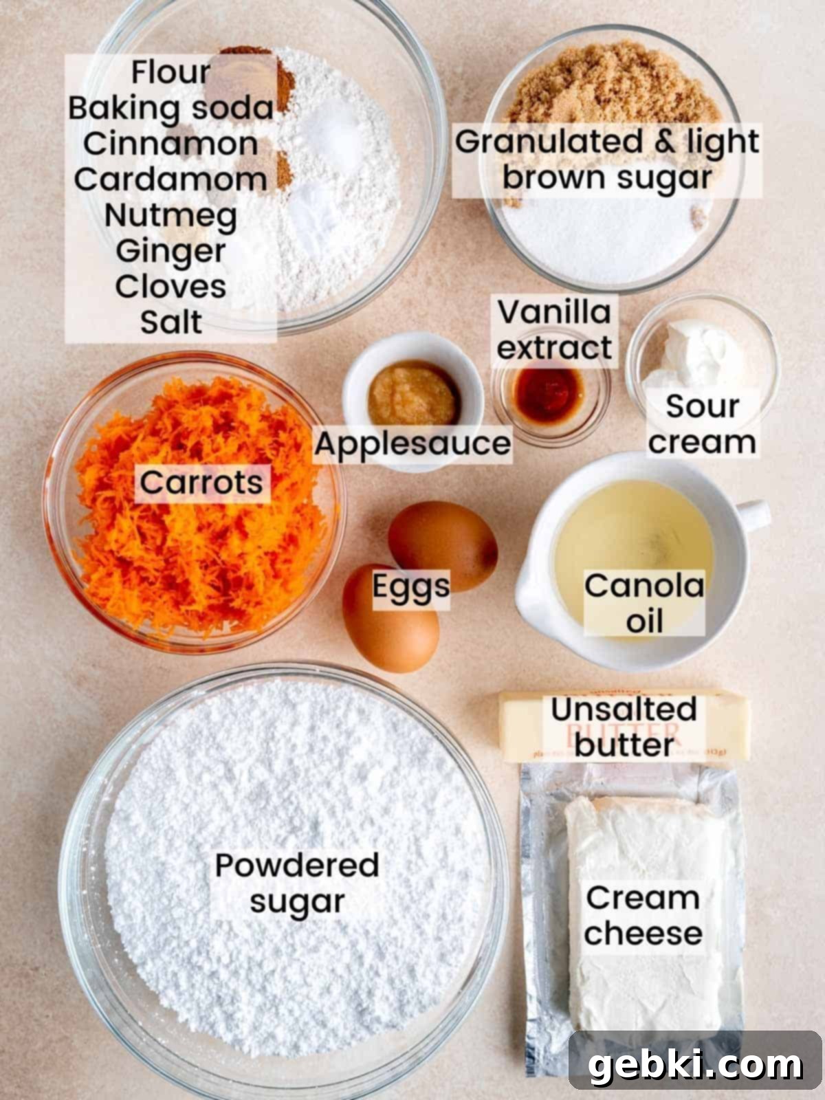 Perfect Carrot Cake Cupcakes 3 Ingredients needed to make carrot cake cupcakes with browned butter cream cheese frosting.