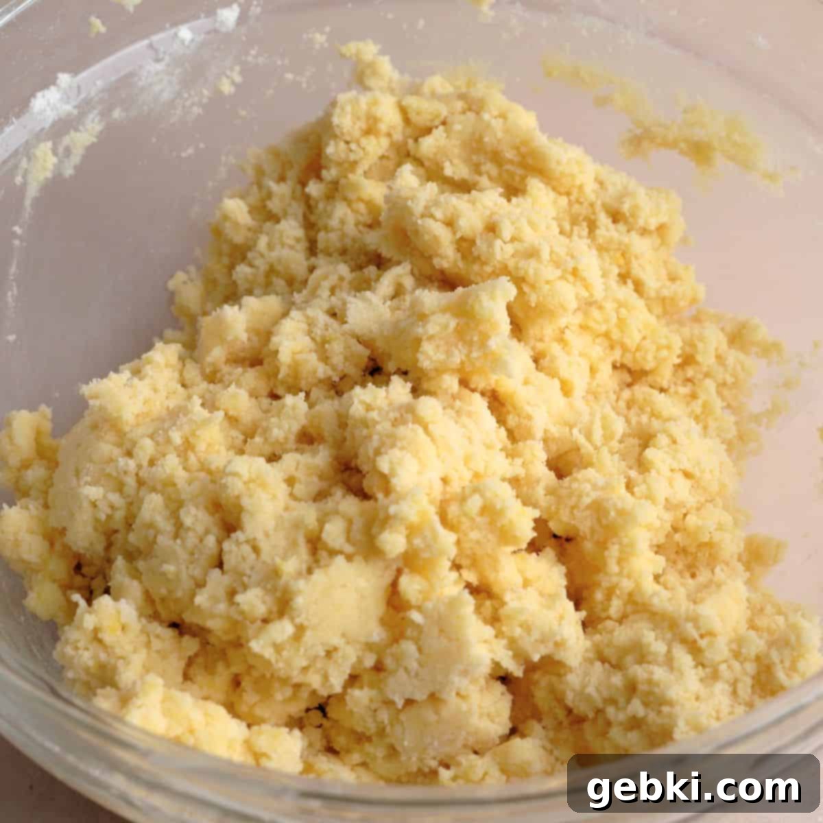 Lemon cookie dough in a bowl.