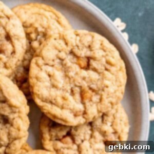 Irresistible Chewy Salted Caramel Oat Cookies 12 A plate of salted caramel oatmeal cookies.