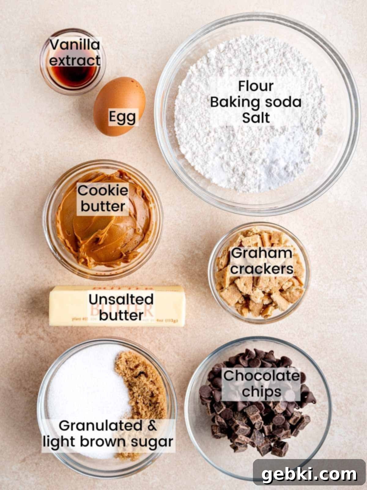 Blissful Cookie Butter Bites 3 Ingredients needed to make cookie butter cookies.