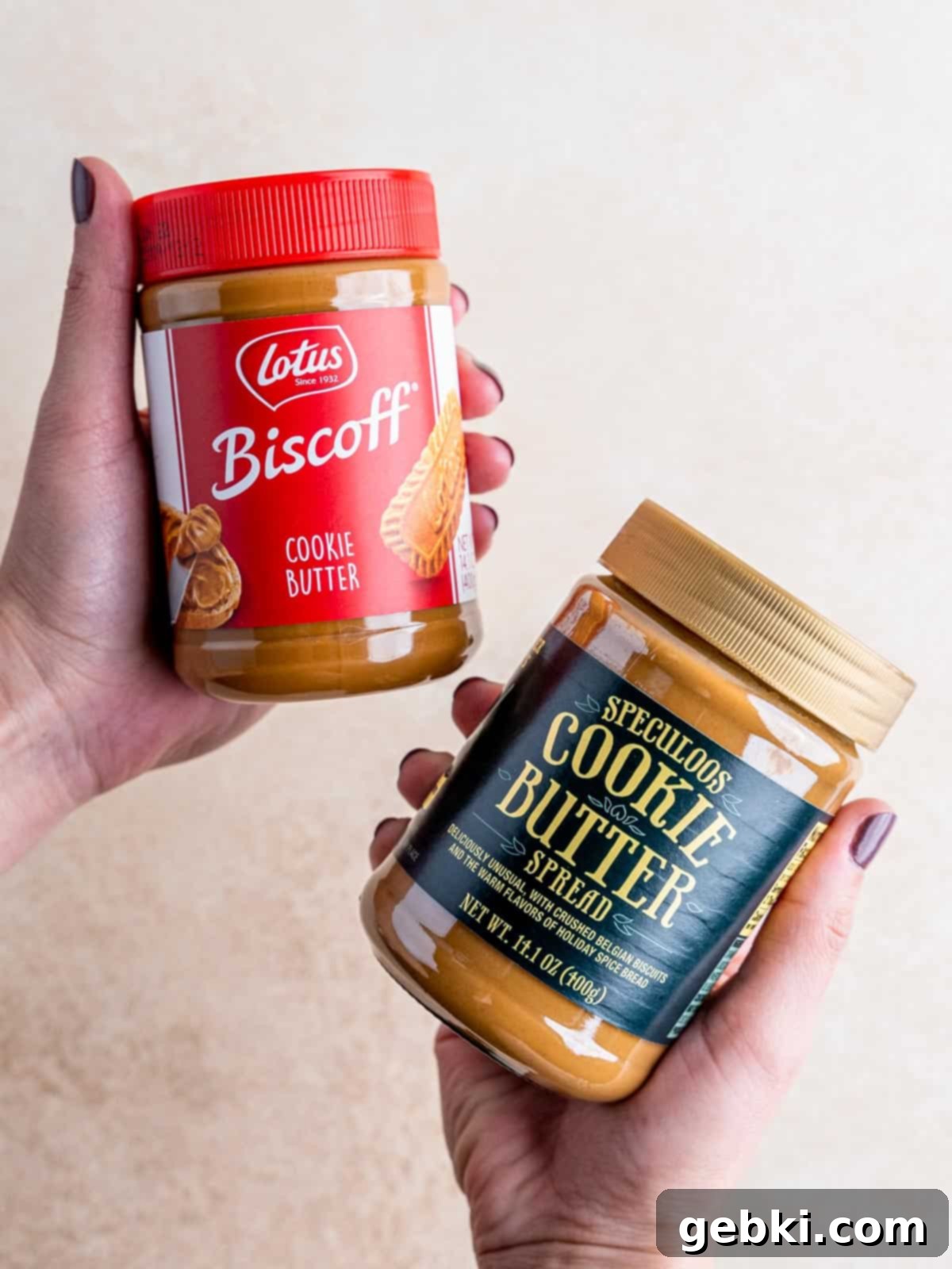 Blissful Cookie Butter Bites 4 Jars of Lotus Biscoff and Trader Joe's Speculoos cookie butter spreads.