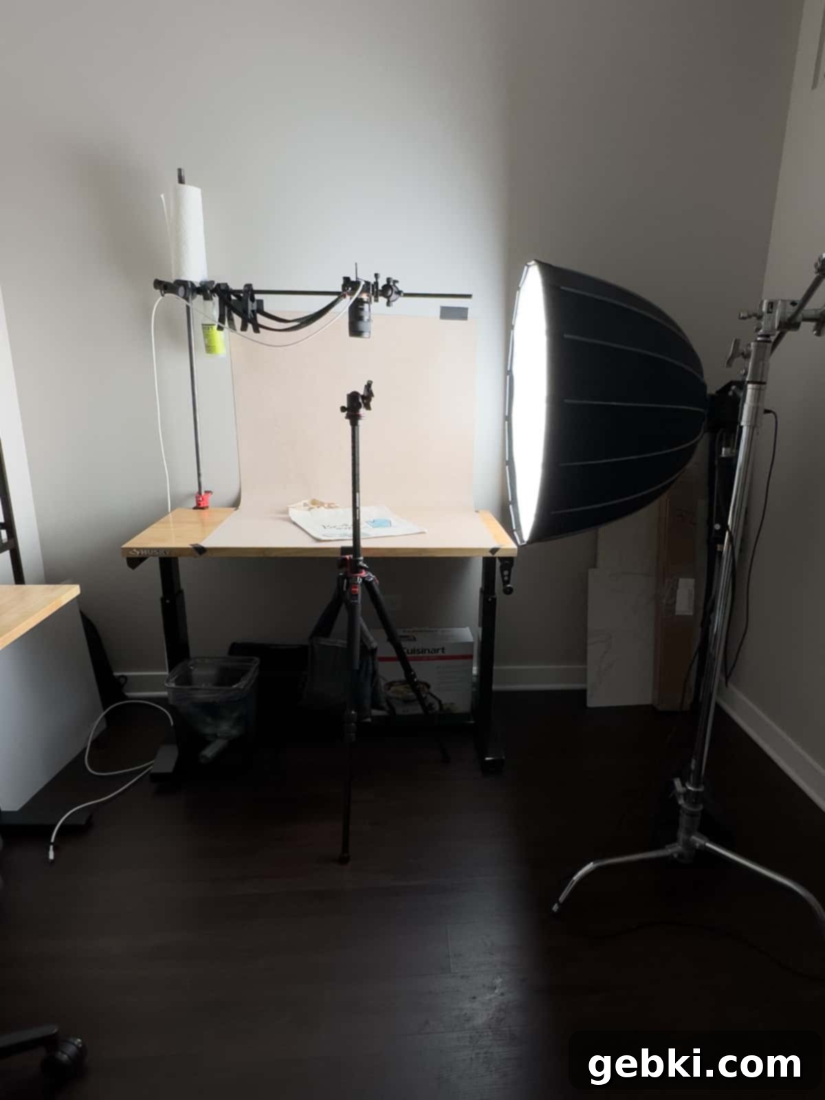 Food photography setup.