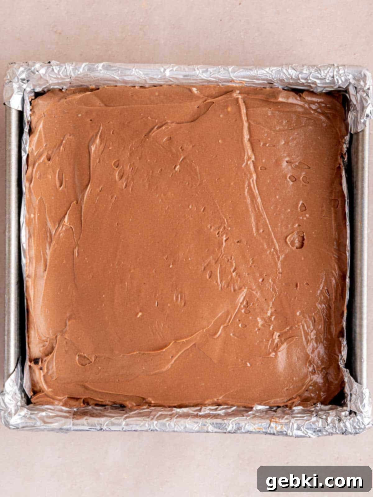 No-Bake Chocolate Cherry Cheesecake 11 No bake chocolate cheesecake in an 8-inch square pan.