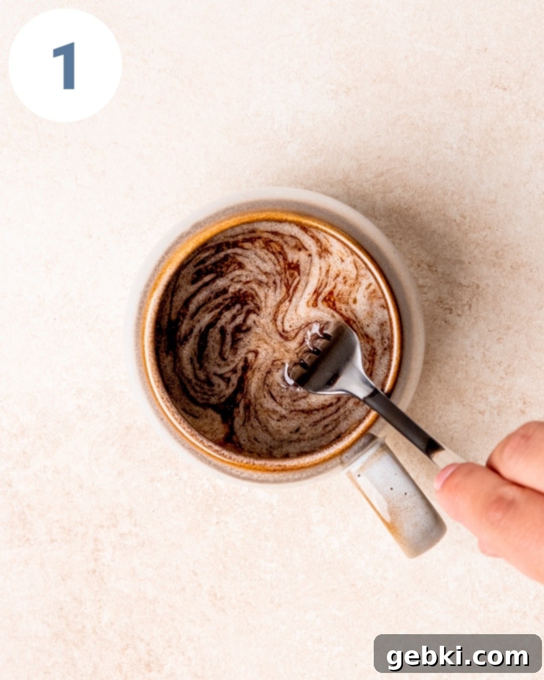 Decadent Fudgy Mug Brownie 4 Step-by-step image of making a fudgy mug brownie