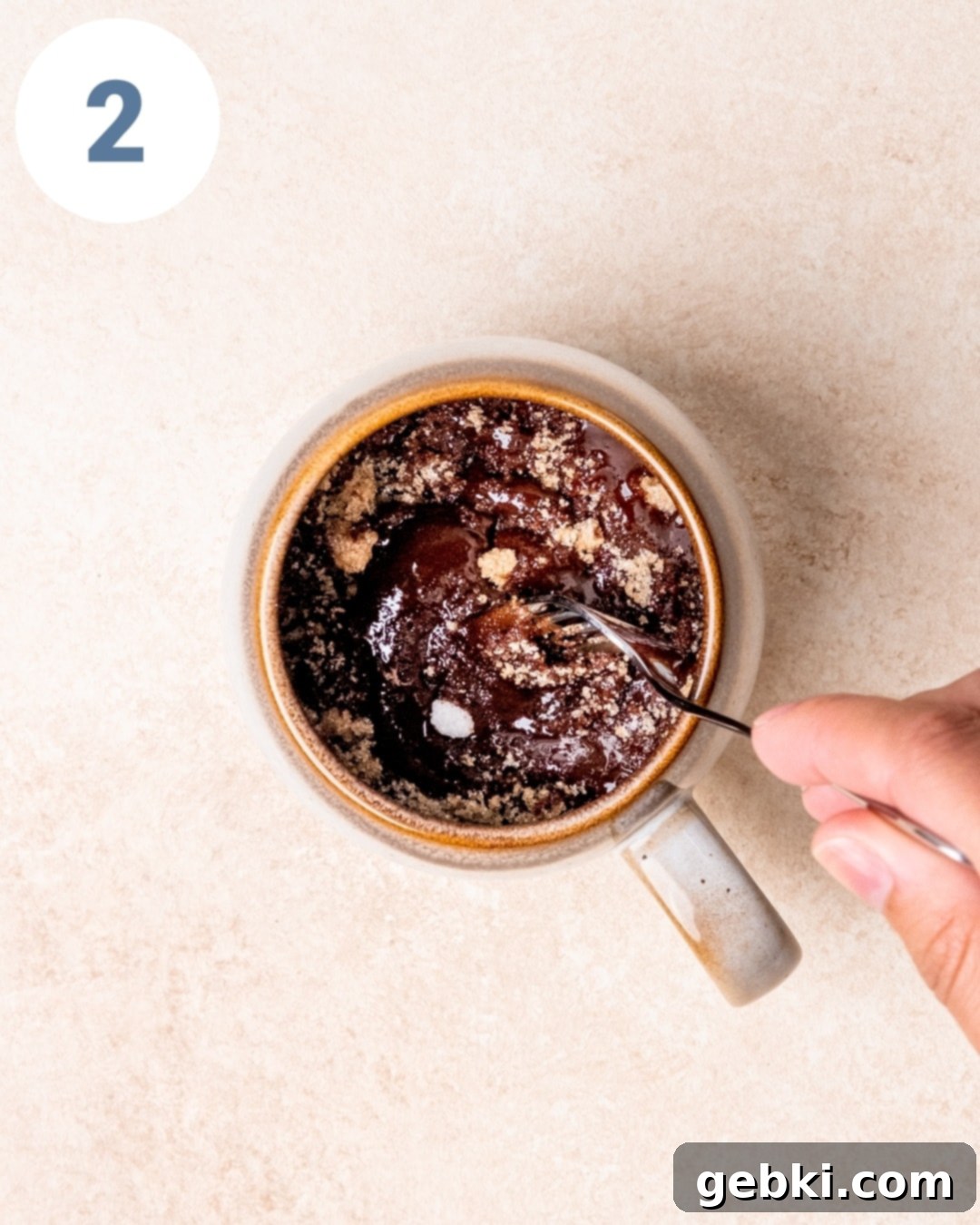 Decadent Fudgy Mug Brownie 5 Step-by-step image of making a fudgy mug brownie