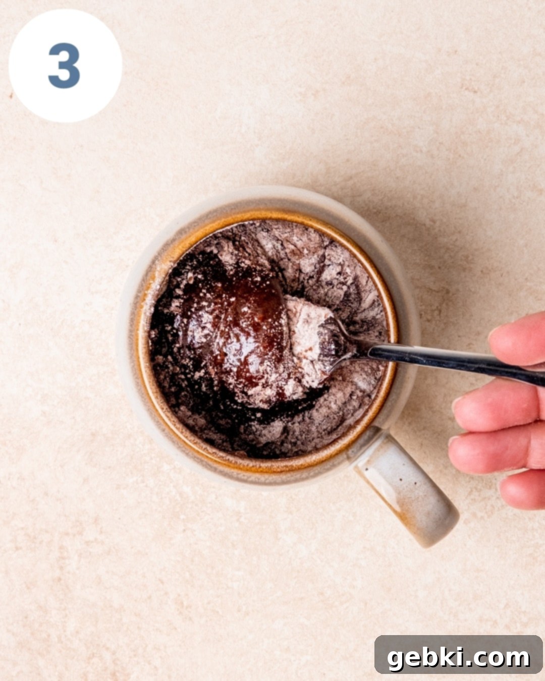 Decadent Fudgy Mug Brownie 6 Step-by-step image of making a fudgy mug brownie