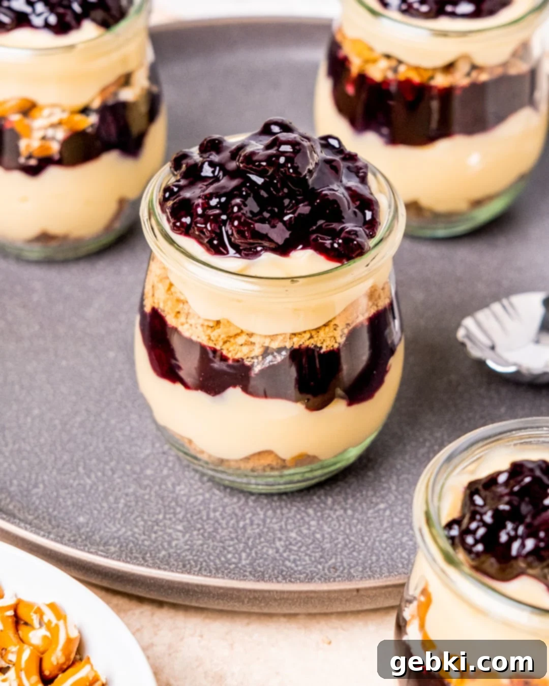 Blueberry cream pie jars