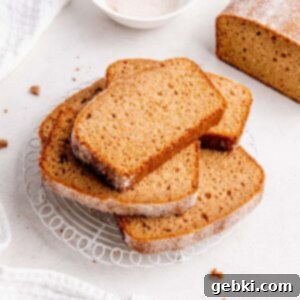 Spiced Apple Cider Loaf Cake 10 The finished Apple Cider Donut Loaf Cake, beautifully baked and ready to be sliced.