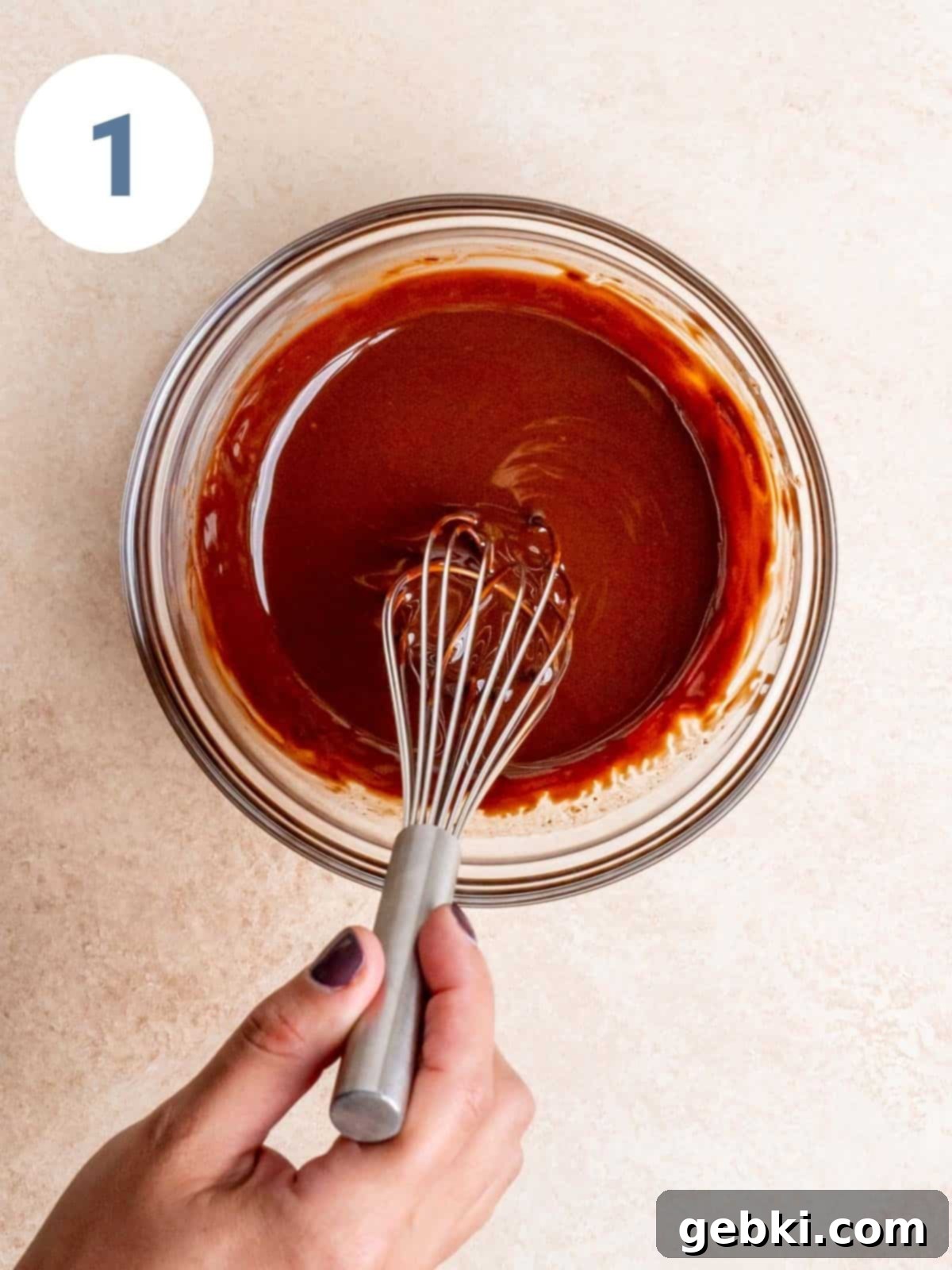 Spoonable Brownie Delight 4 Step 1: Melting chocolate chips and butter together in a microwave-safe bowl.