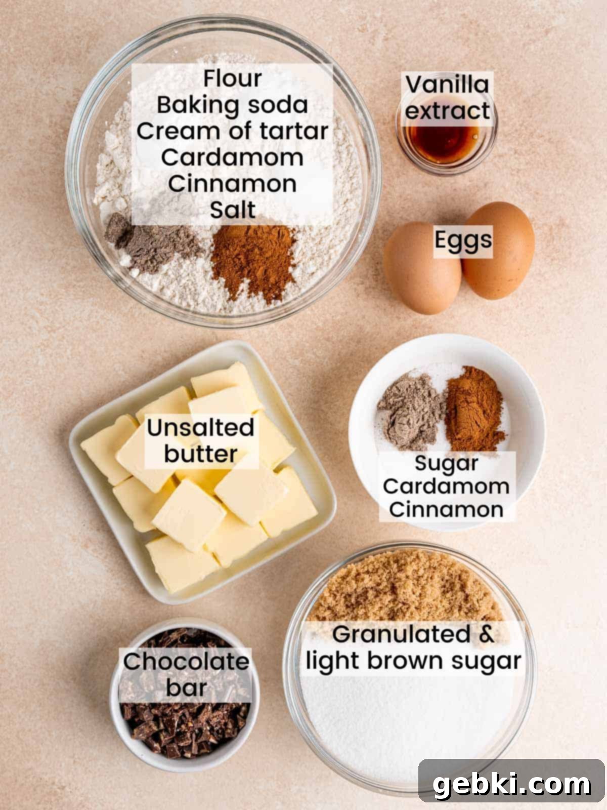 Nutty Browned Butter Snickerdoodle Cookies 3 Ingredients needed to make browned butter snickerdoodles.