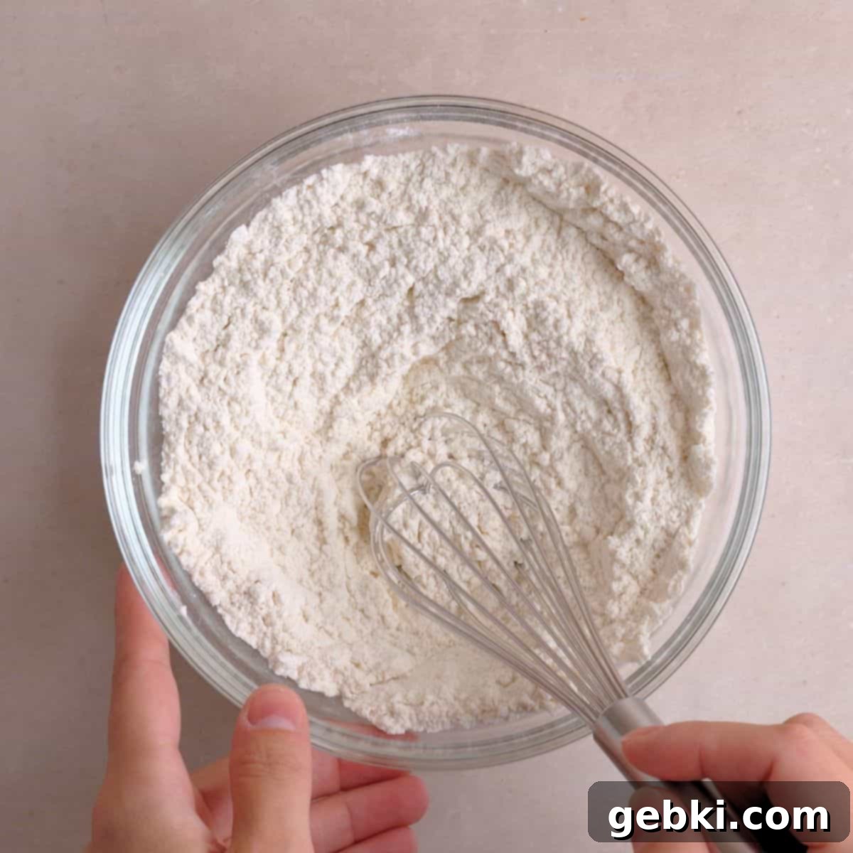 Toasted Marshmallow Crunch Cookies 4 Flour, baking powder, baking soda, and salt whisked in a bowl.